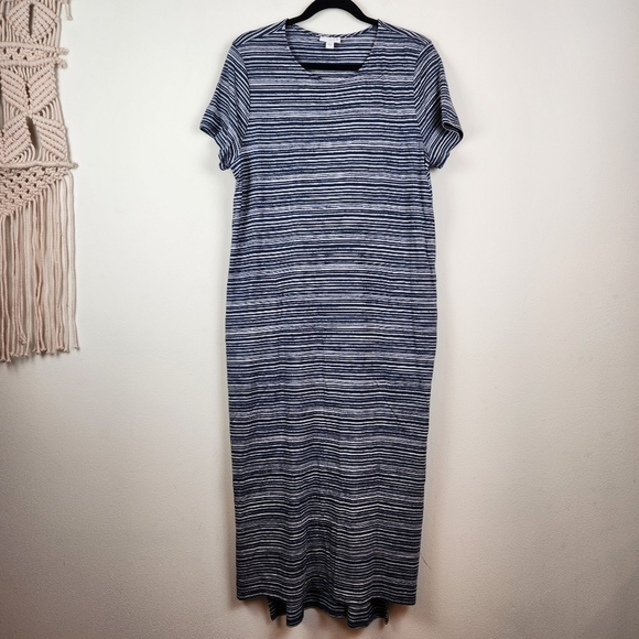 Purejill striped Cotton Modal dress Size Large - Picture 1 of 7